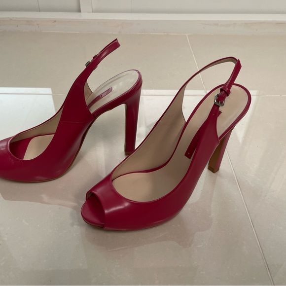 Zara size 10 fucsia open toe high heels. Excellent - Picture 6 of 9